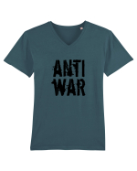 Anti War (negru) Tricou mânecă scurtă guler V Bărbat Presenter