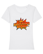 Queen Mom Tricou mânecă scurtă guler larg fitted Damă Expresser