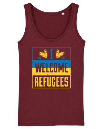 I welcome refugees Burgundy