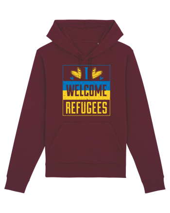 I welcome refugees Burgundy