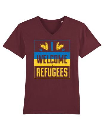 I welcome refugees Burgundy