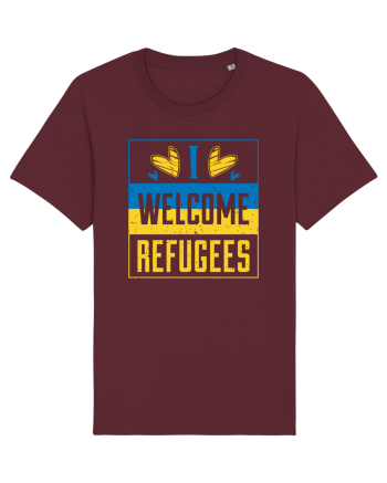 I welcome refugees Burgundy