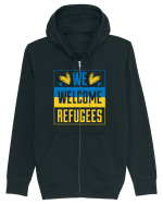 We welcome refugees Hanorac cu fermoar Unisex Connector