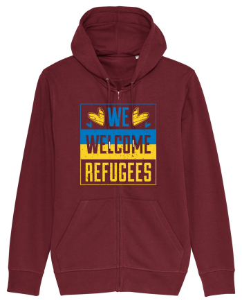 We welcome refugees Burgundy