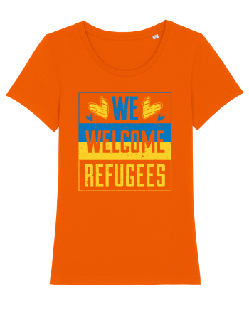 We welcome refugees Bright Orange