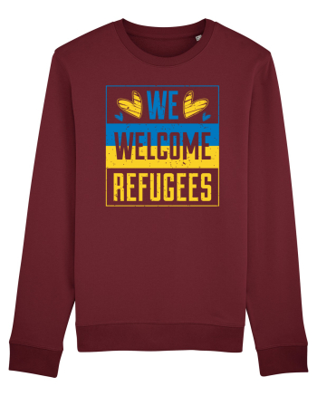 We welcome refugees Burgundy