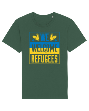 We welcome refugees Bottle Green