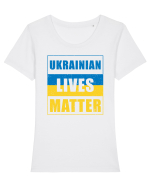 Ukrainian lives matter Tricou mânecă scurtă guler larg fitted Damă Expresser