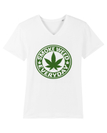 Smoke Weed Everyday Tricou mânecă scurtă guler V Bărbat Presenter
