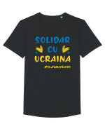 Solidar cu Ucraina Tricou mânecă scurtă guler larg Bărbat Skater