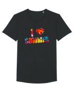 Love Summer Tricou mânecă scurtă guler larg Bărbat Skater