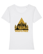 Wild & Free Tricou mânecă scurtă guler larg fitted Damă Expresser