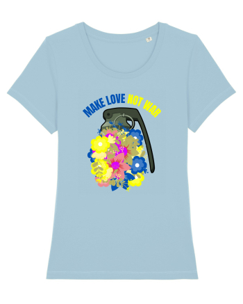 Make Love Not War Sky Blue
