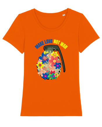 Make Love Not War Bright Orange