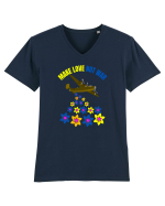 Make Love Not War Tricou mânecă scurtă guler V Bărbat Presenter