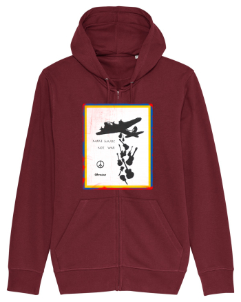 Make music not war Burgundy