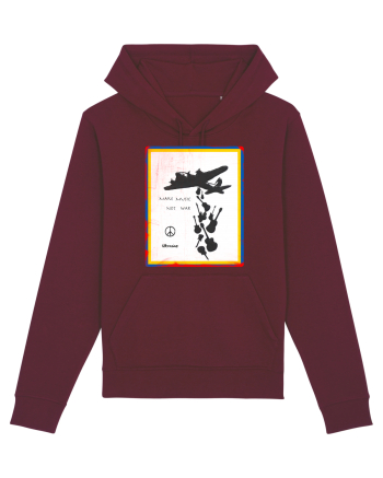 Make music not war Burgundy