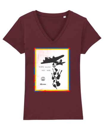 Make music not war Burgundy