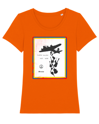 Make music not war Bright Orange