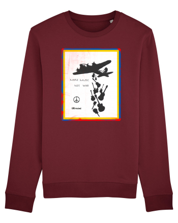 Make music not war Burgundy
