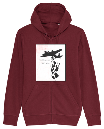 Make music not war Burgundy