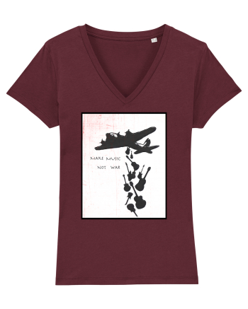 Make music not war Burgundy