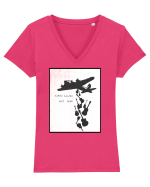 Make music not war Tricou mânecă scurtă guler V Damă Evoker