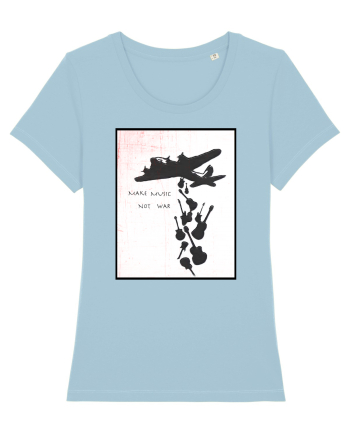 Make music not war Sky Blue