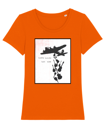Make music not war Bright Orange
