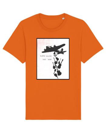 Make music not war Bright Orange