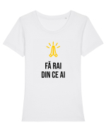 Fă rai din ce ai Tricou mânecă scurtă guler larg fitted Damă Expresser