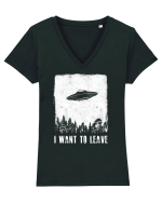 I want to leave Tricou mânecă scurtă guler V Damă Evoker