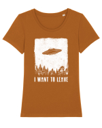 I want to leave Tricou mânecă scurtă guler larg fitted Damă Expresser