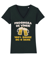 Prognoza de vineri: 100% șanse de-o bere Tricou mânecă scurtă guler V Damă Evoker