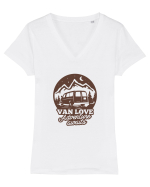 Van Love - Brown Tricou mânecă scurtă guler V Damă Evoker