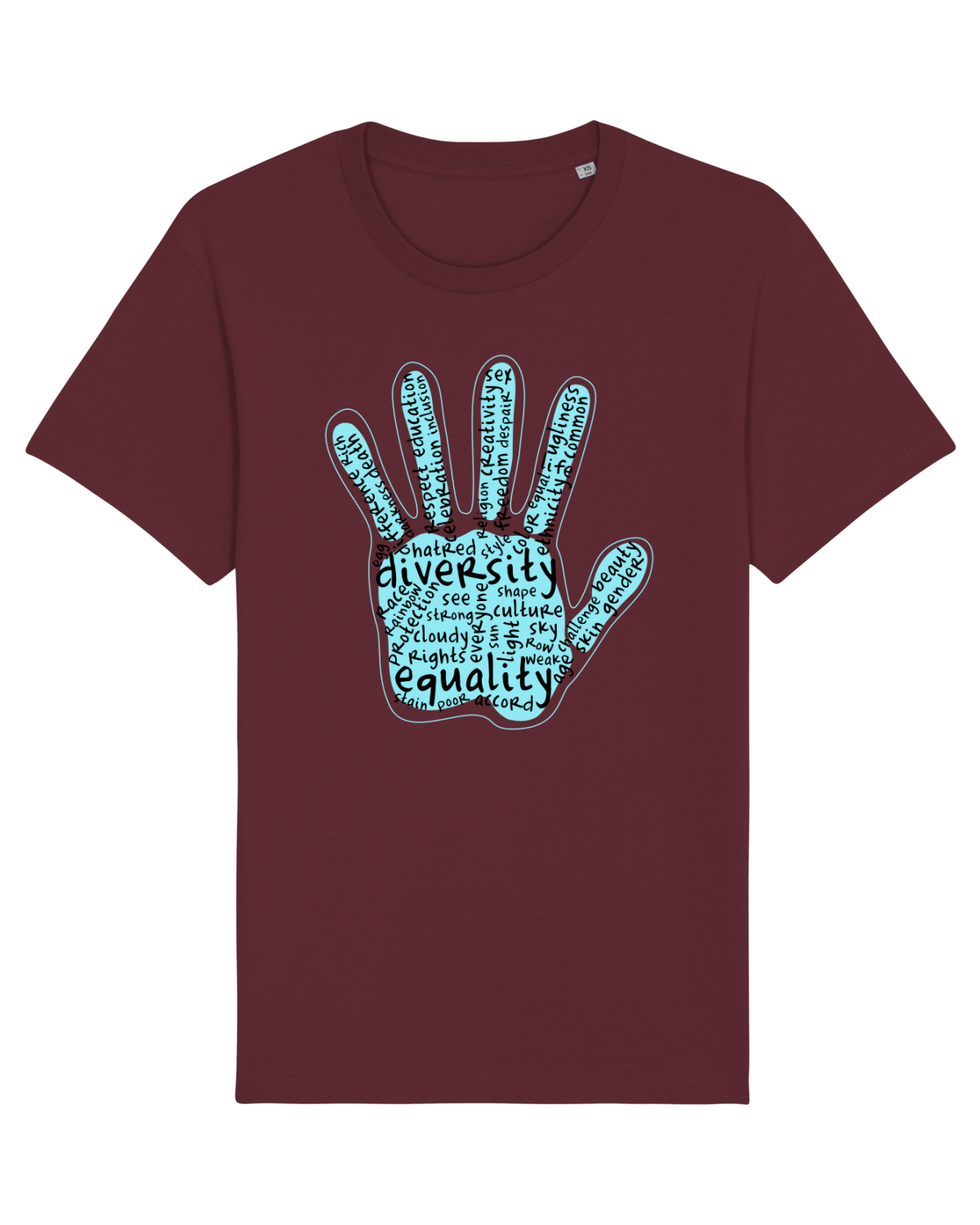 Tricou mânecă scurtă Unisex Rocker Burgundy