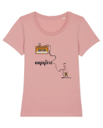 Amintiri Retro Tricou mânecă scurtă guler larg fitted Damă Expresser