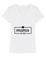 Viitoare Mamica. Mama din 2022. Tricou mânecă scurtă guler V Damă Evoker