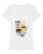 OCD Tricou mânecă scurtă guler V Damă Evoker