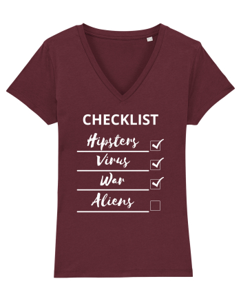 Checklist Hipsters Virus War Aliens Burgundy