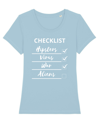 Checklist Hipsters Virus War Aliens Sky Blue