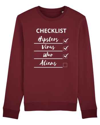 Checklist Hipsters Virus War Aliens Burgundy