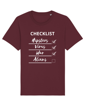 Checklist Hipsters Virus War Aliens Burgundy