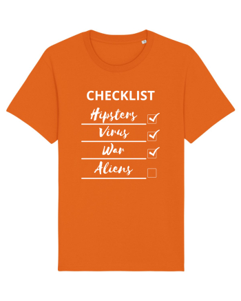 Checklist Hipsters Virus War Aliens Bright Orange