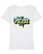 Peace Tricou mânecă scurtă guler larg fitted Damă Expresser
