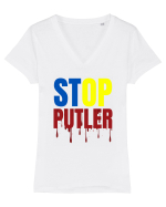 Stop Putler (Putin) Tricou mânecă scurtă guler V Damă Evoker