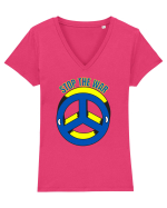 Stop The War Tricou mânecă scurtă guler V Damă Evoker