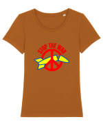 Stop The War Tricou mânecă scurtă guler larg fitted Damă Expresser