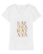 Hakuna Matata Tricou mânecă scurtă guler V Damă Evoker