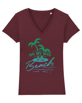 On My Way To The Beach Burgundy